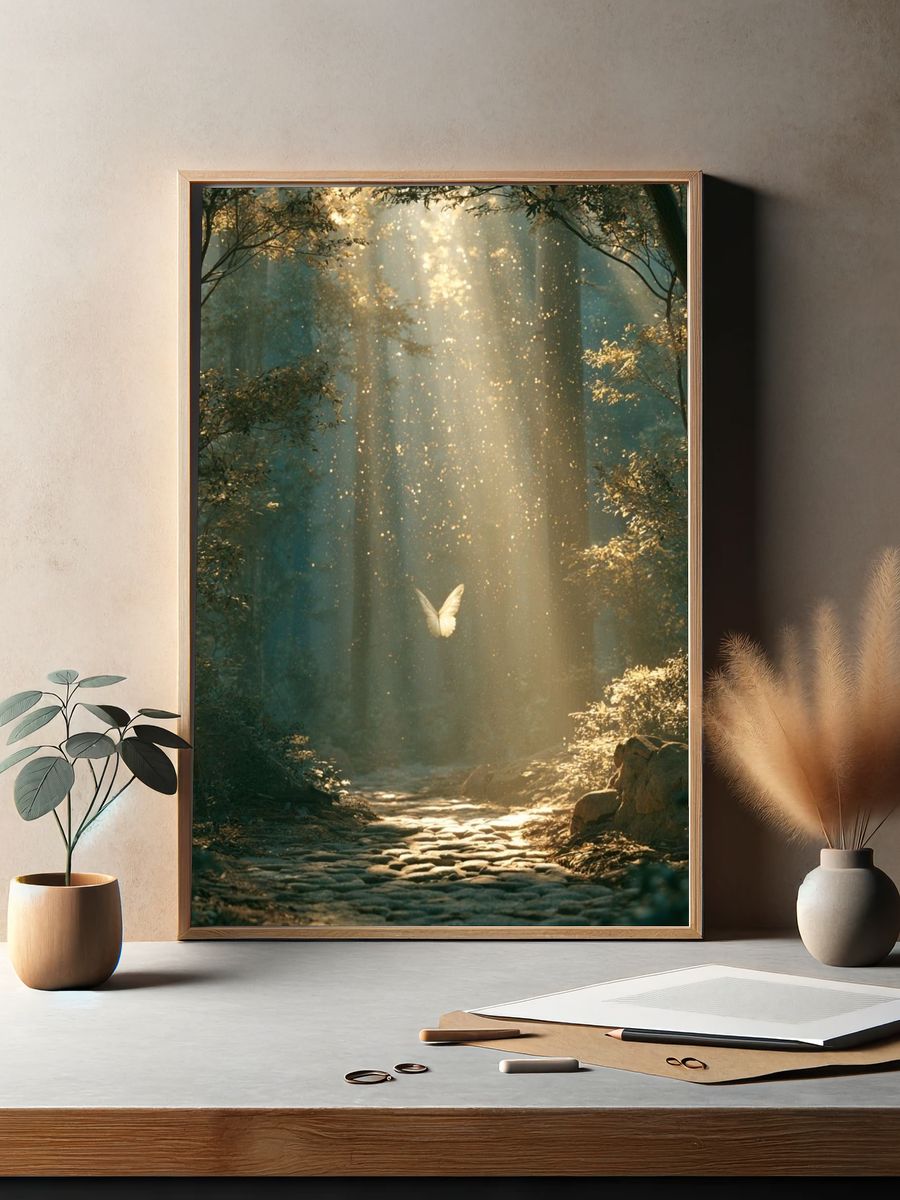 Enchanted Forest Butterfly Poster. — room view 2