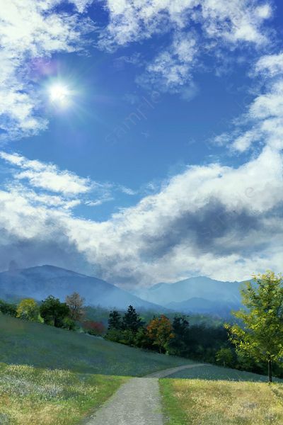 Sunlit Mountain Meadow Print. poster