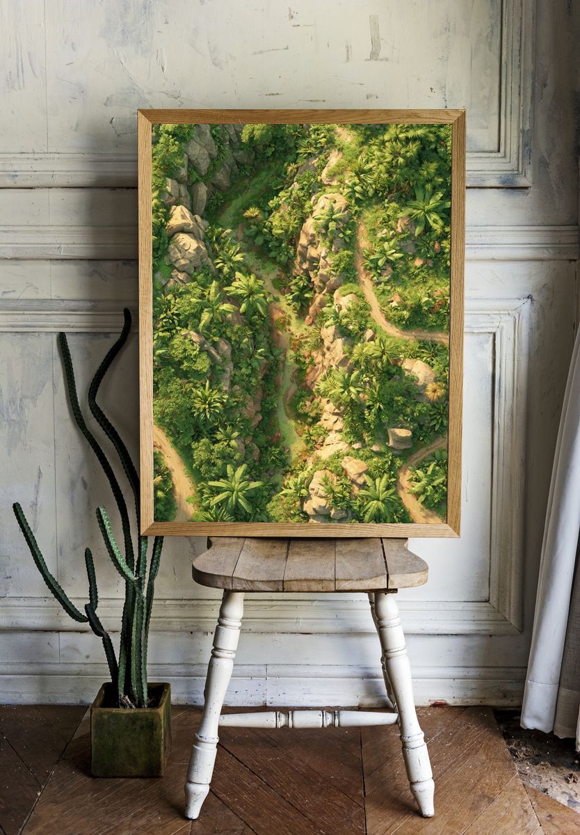 Tropical Jungle Path Poster. — room view 1