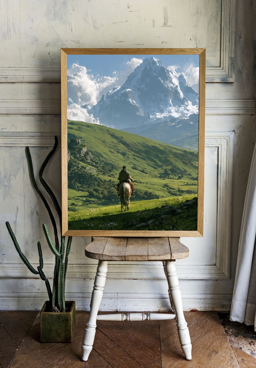 Alpine Rider Landscape Poster. — room view 1
