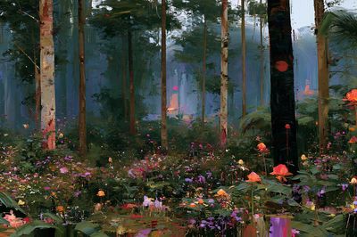 Enchanted Forest Bloom Print. poster