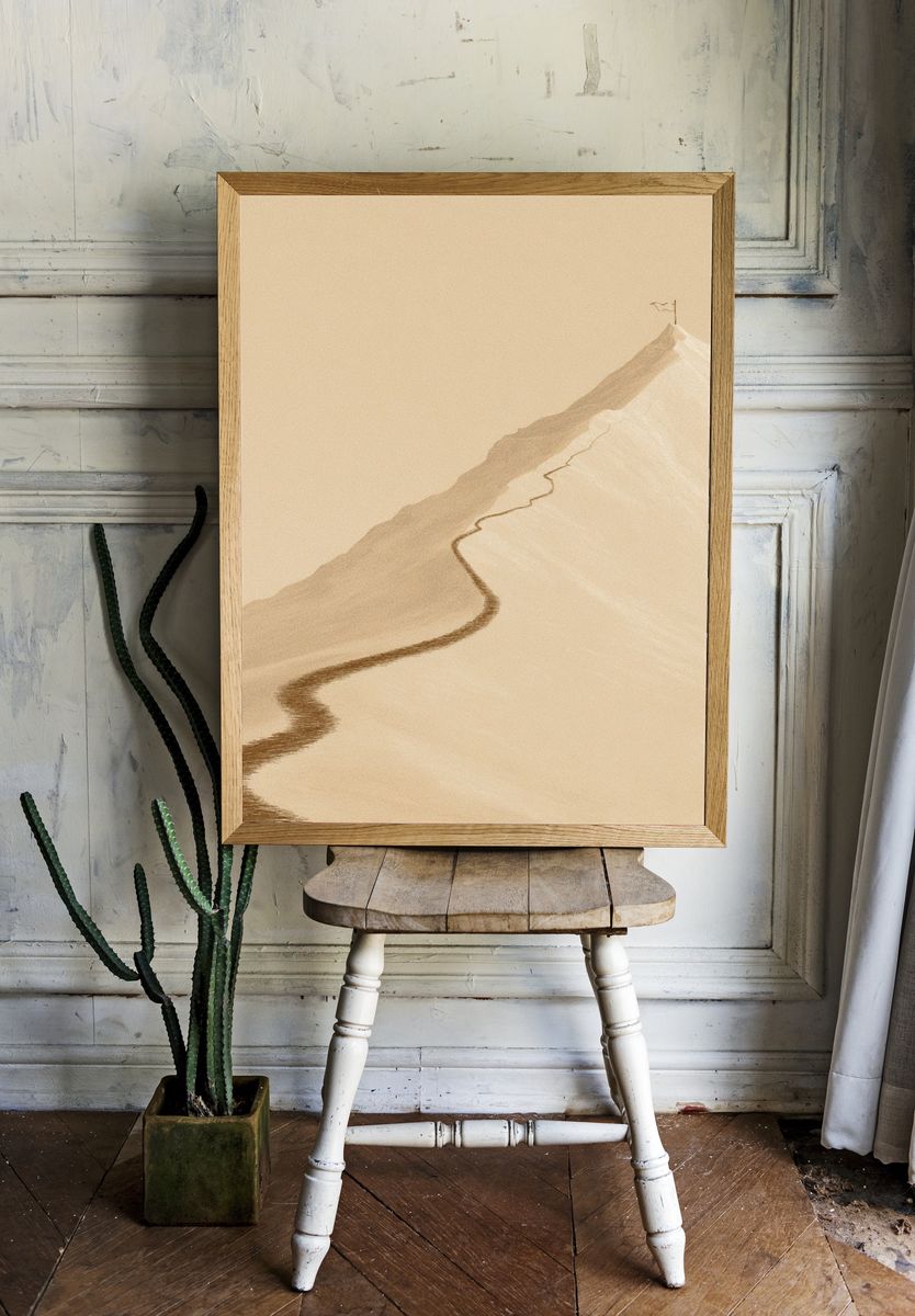 Desert Ridge Minimalist Print. room preview