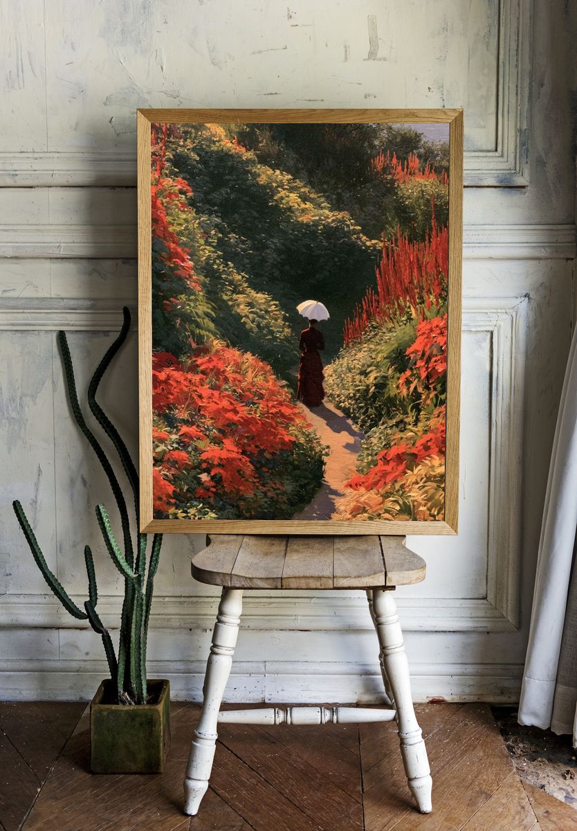 Autumn Garden Path Poster. — room view 1