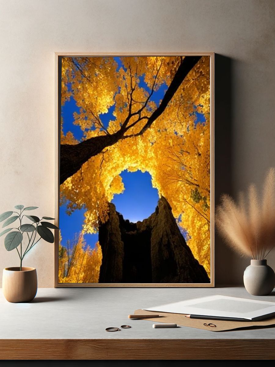Golden Autumn Trees Poster. — room view 2