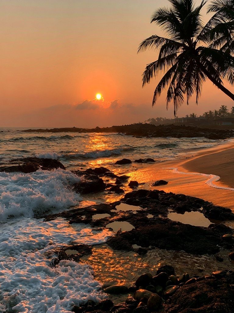 Tropical Sunset Beach Poster. poster — nature art