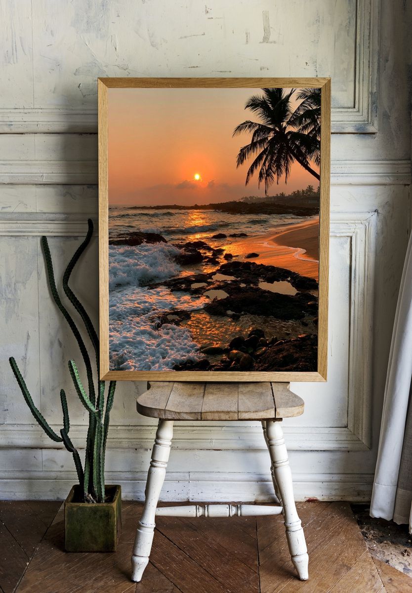 Tropical Sunset Beach Poster. room preview