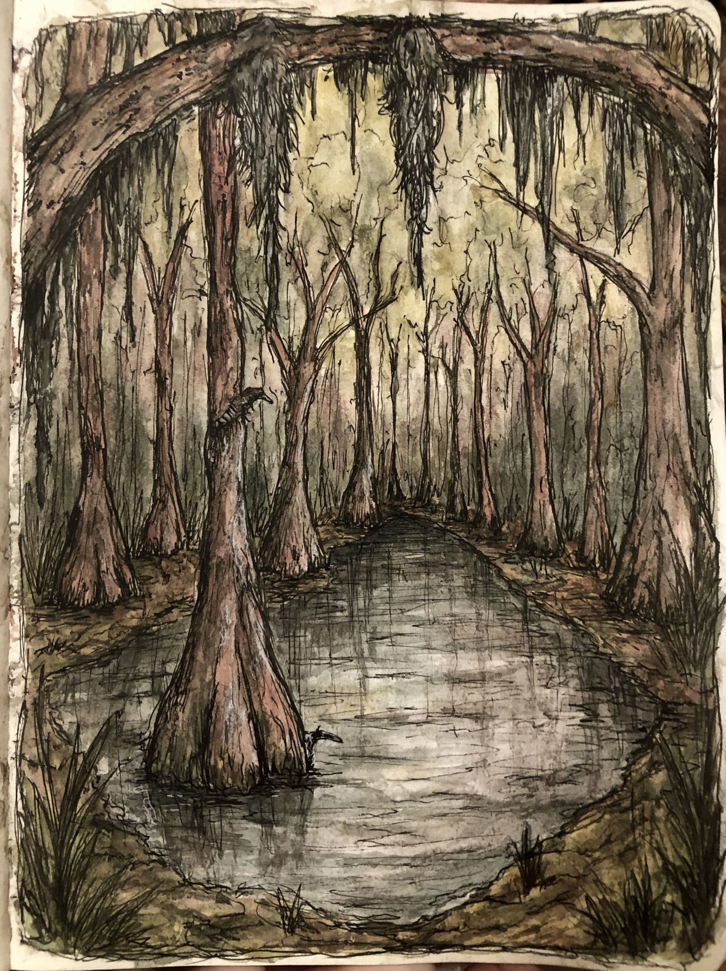 Swamp Forest Watercolor Poster. poster detail