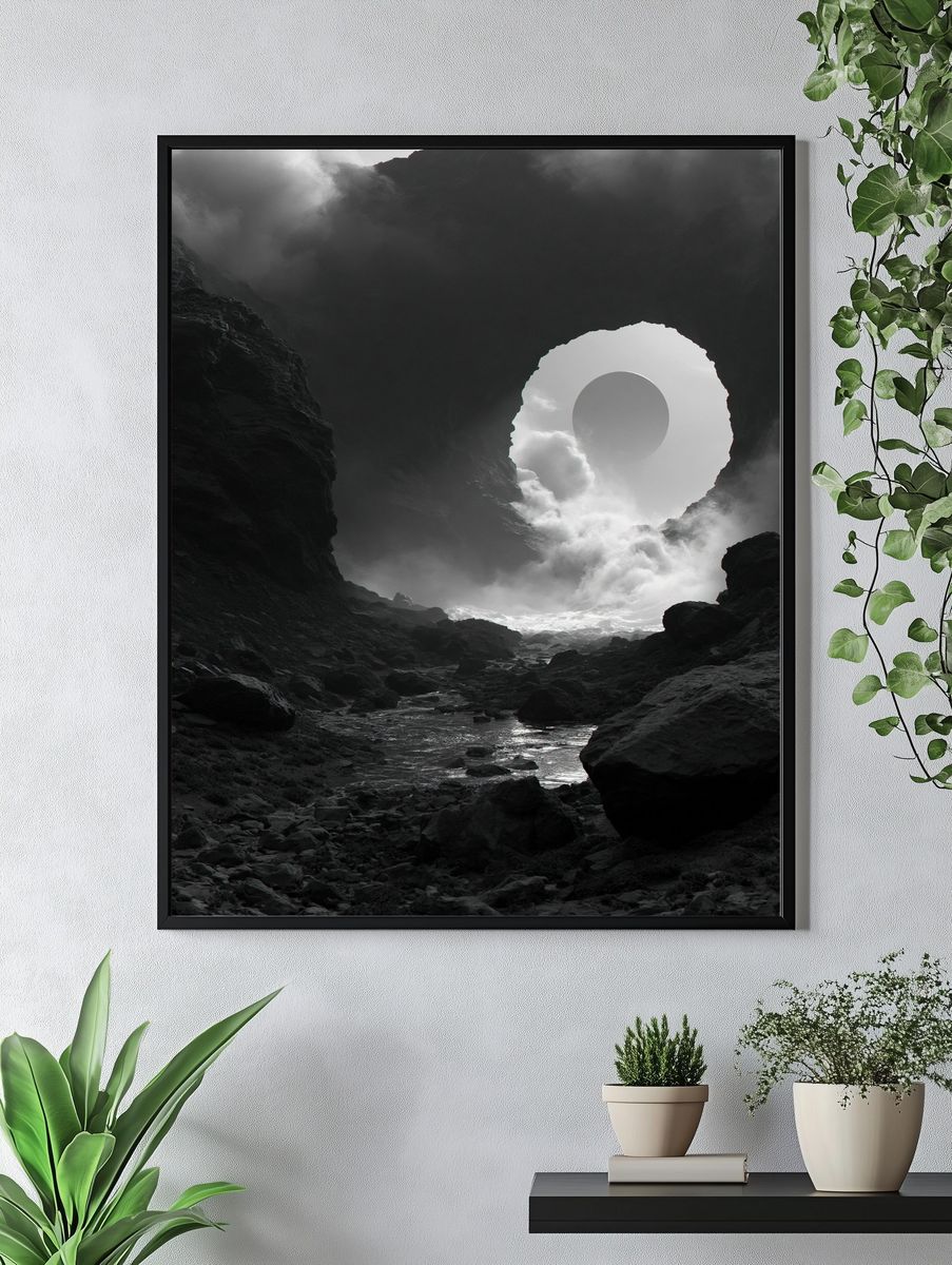 Eclipse Cave Landscape Print. — room view 4