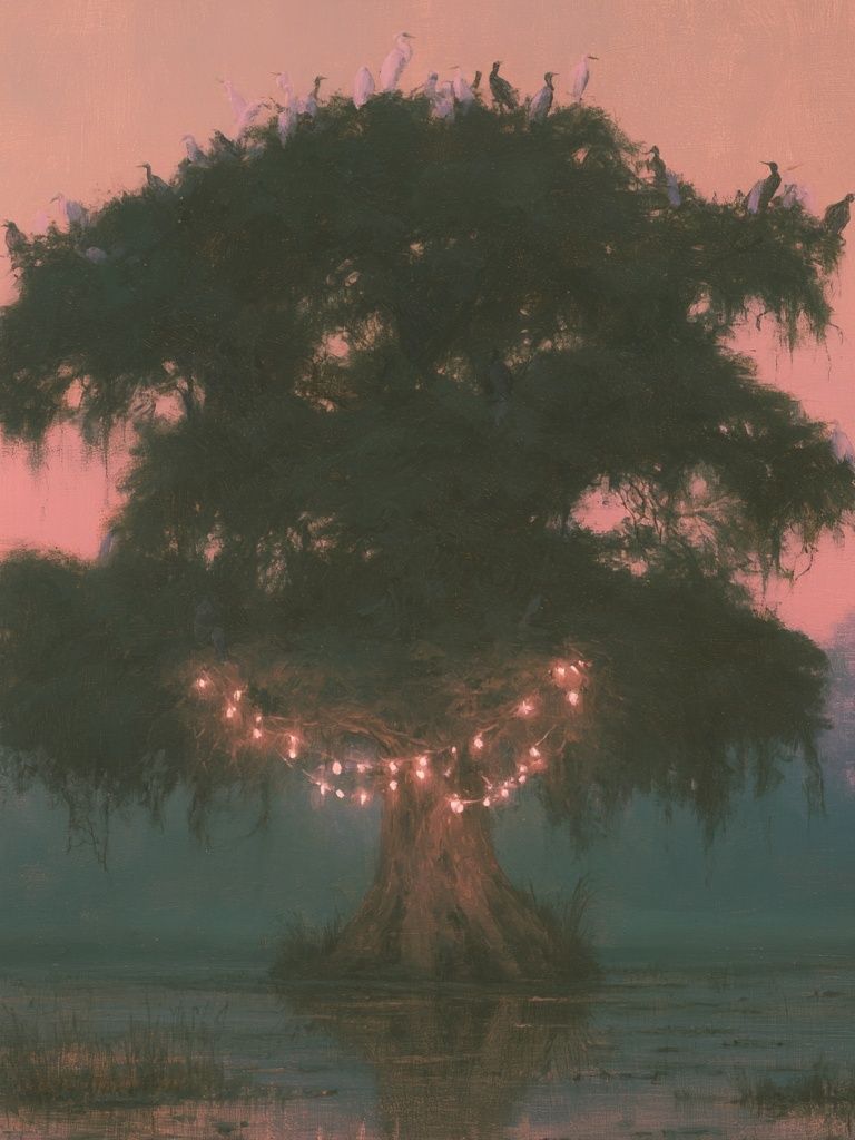 Enchanted Tree at Dusk Print. poster detail