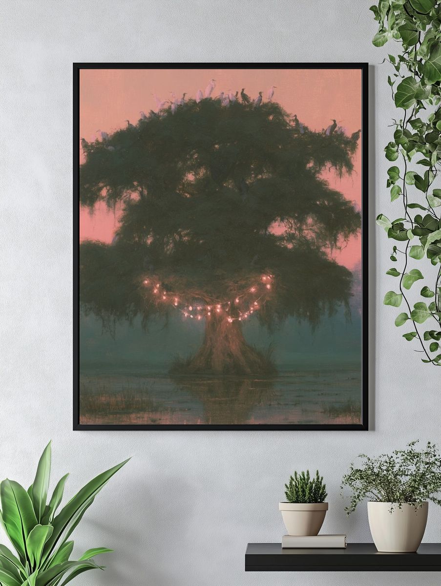 Enchanted Tree at Dusk Print. — room view 4