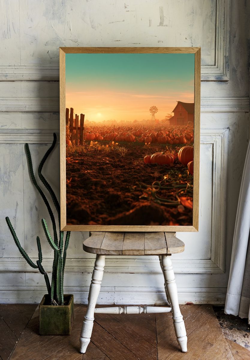 Autumn Pumpkin Patch Poster. room preview