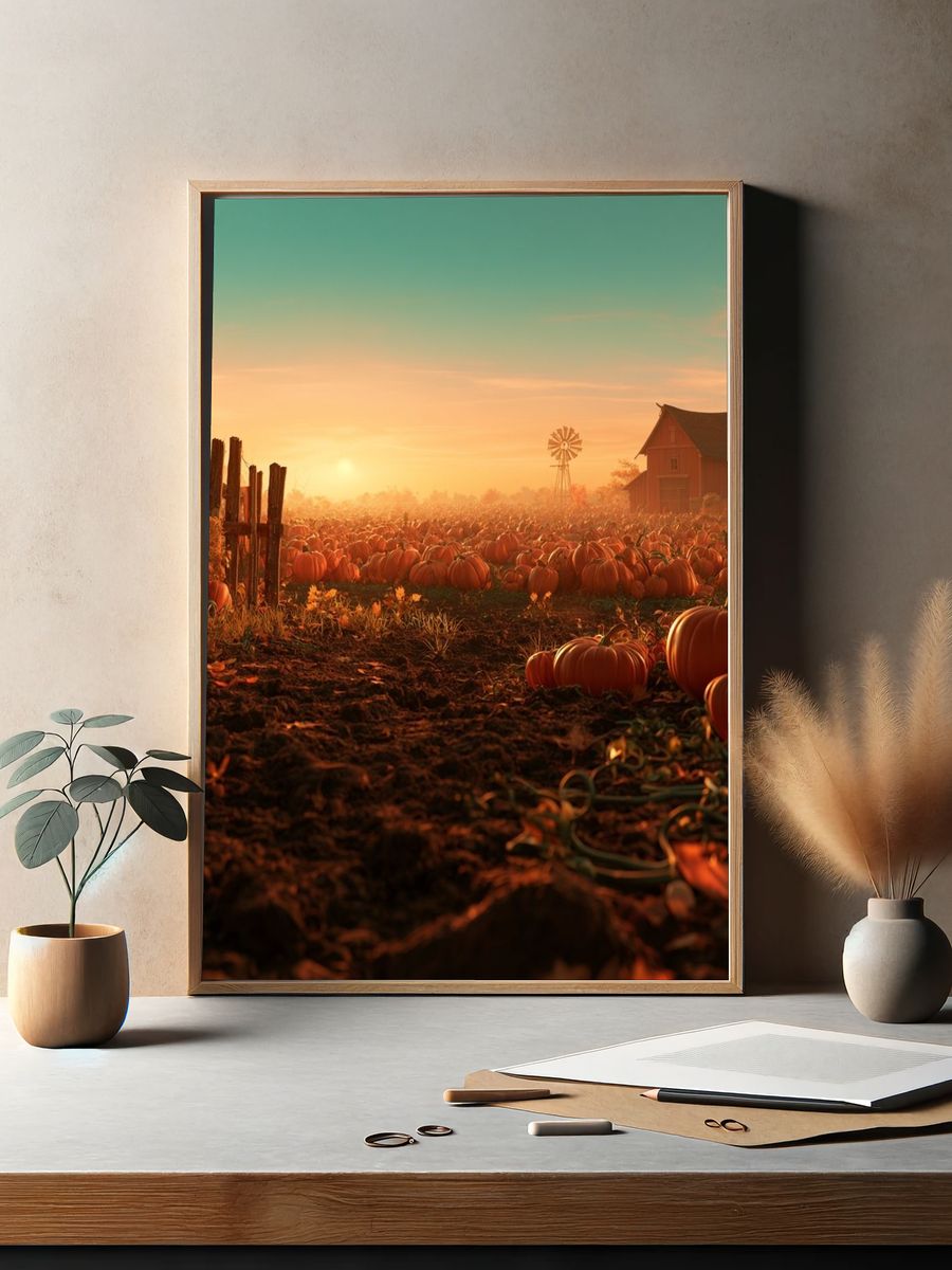 Autumn Pumpkin Patch Poster. — room view 2