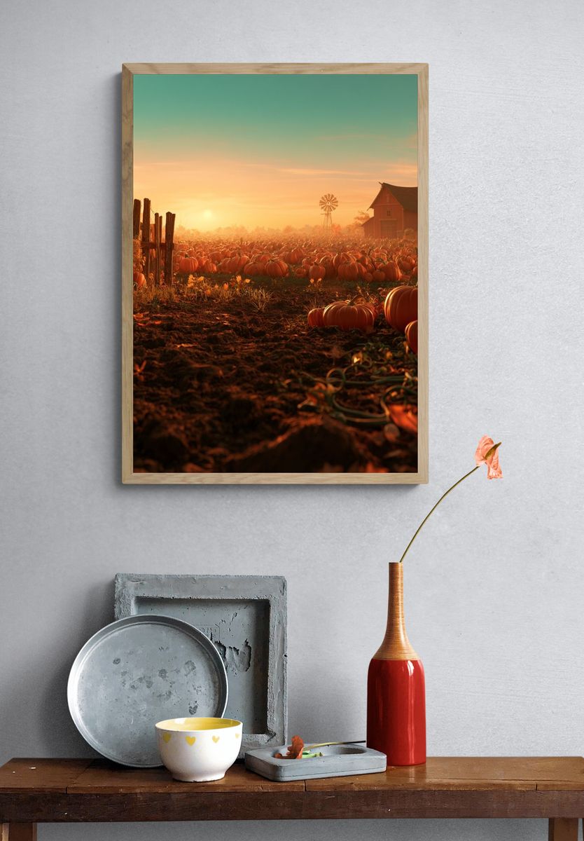 Autumn Pumpkin Patch Poster. — room view 3