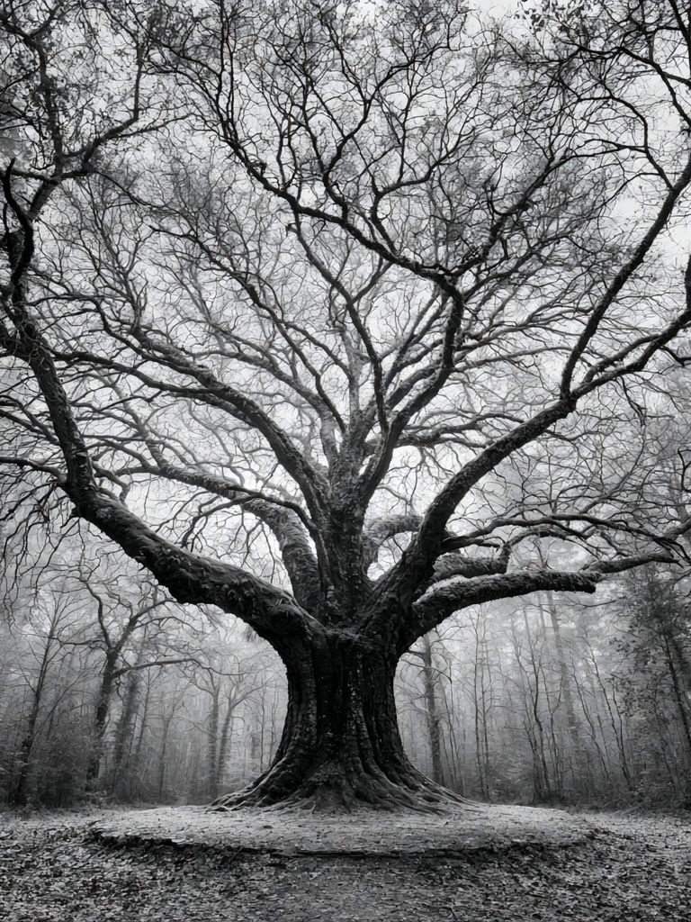 Ancient Tree in Mist Poster. poster — nature art