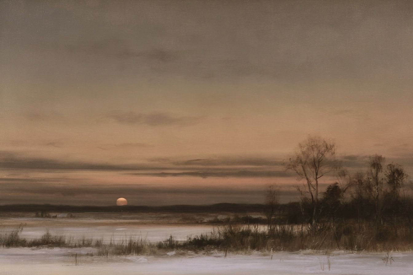 Winter Marsh Sunset Poster. poster detail