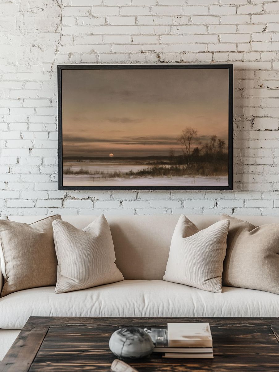 Winter Marsh Sunset Poster. — room view 1
