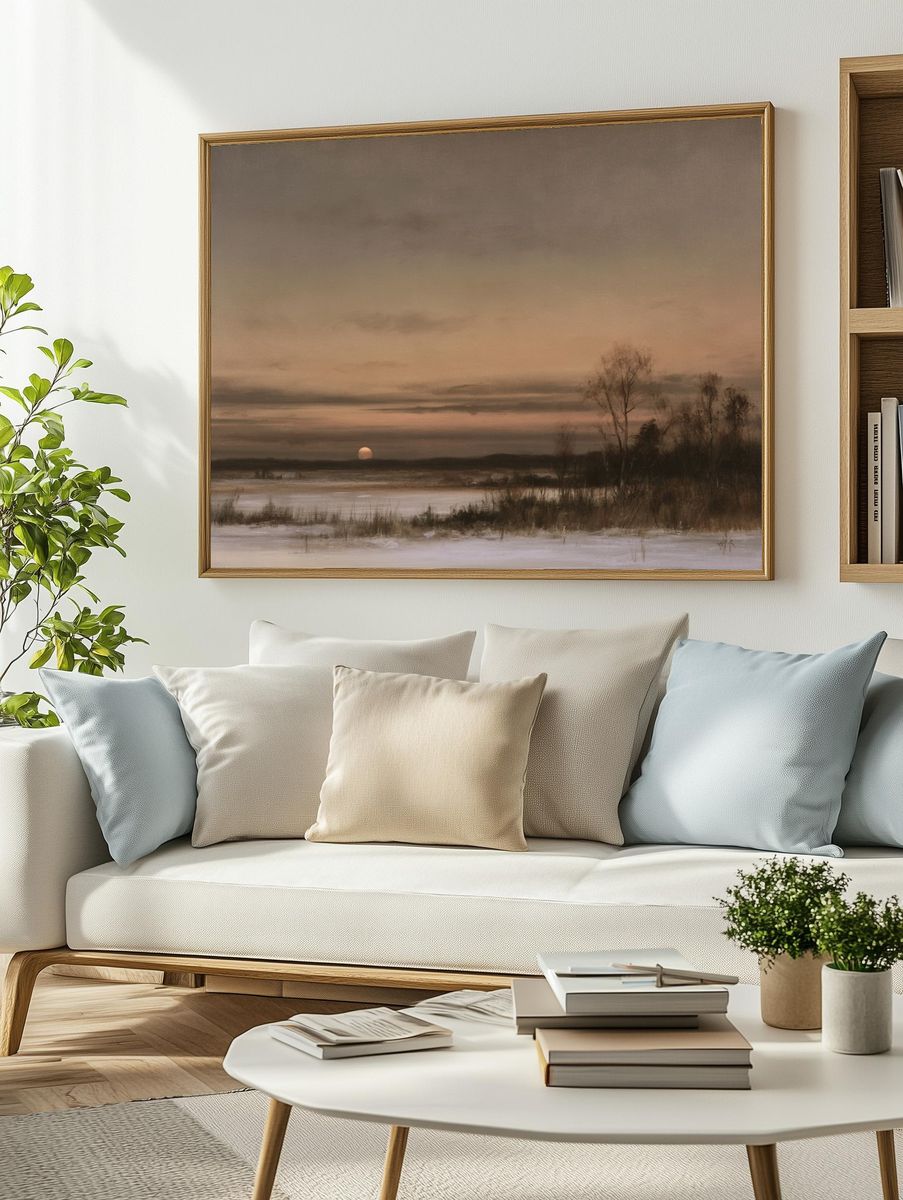 Winter Marsh Sunset Poster. — room view 2