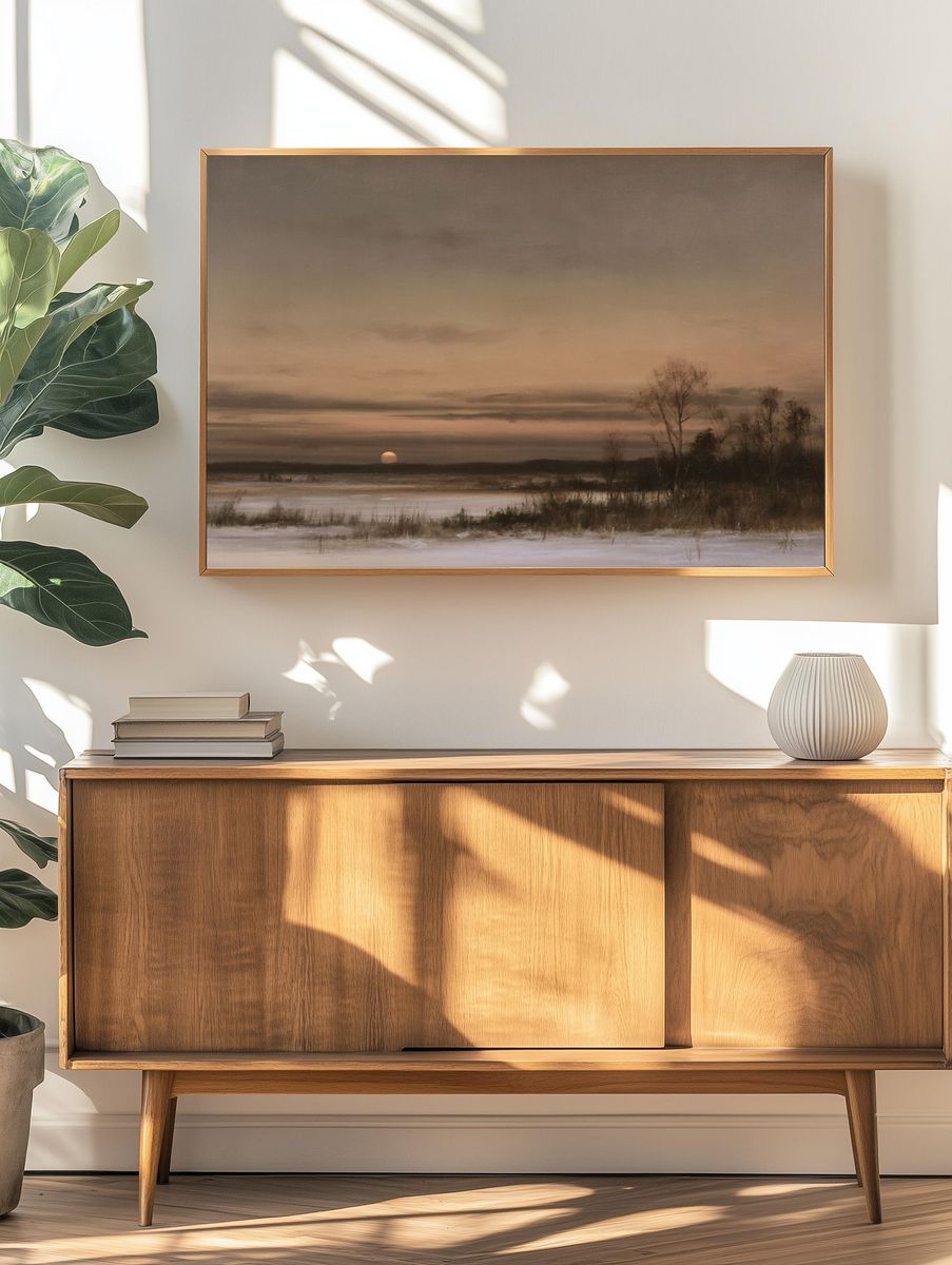 Winter Marsh Sunset Poster. — room view 3
