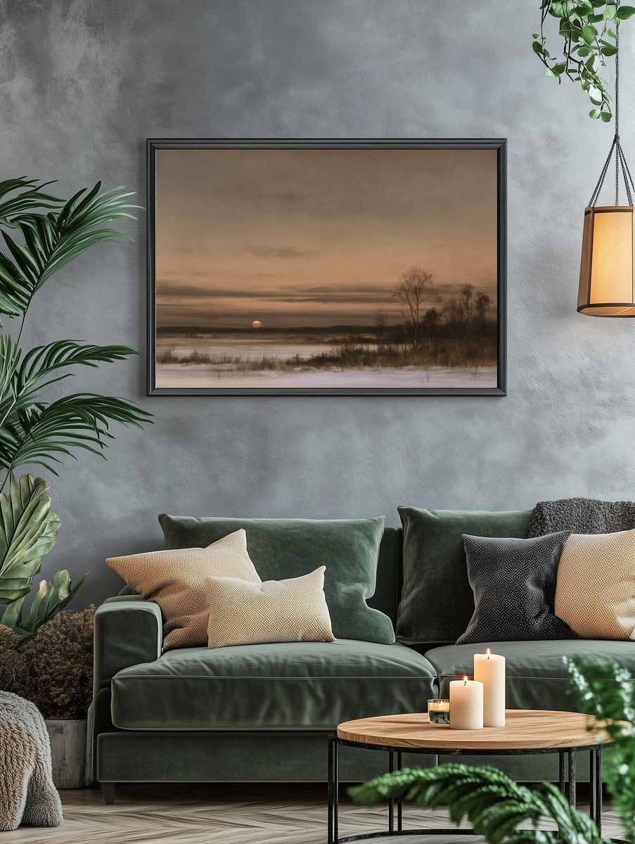 Winter Marsh Sunset Poster. — room view 4