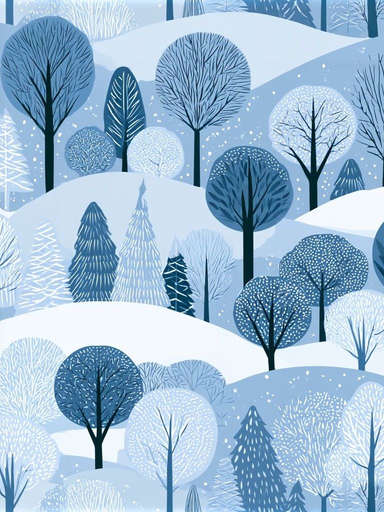 Winter Forest Landscape Poster. poster — nature art