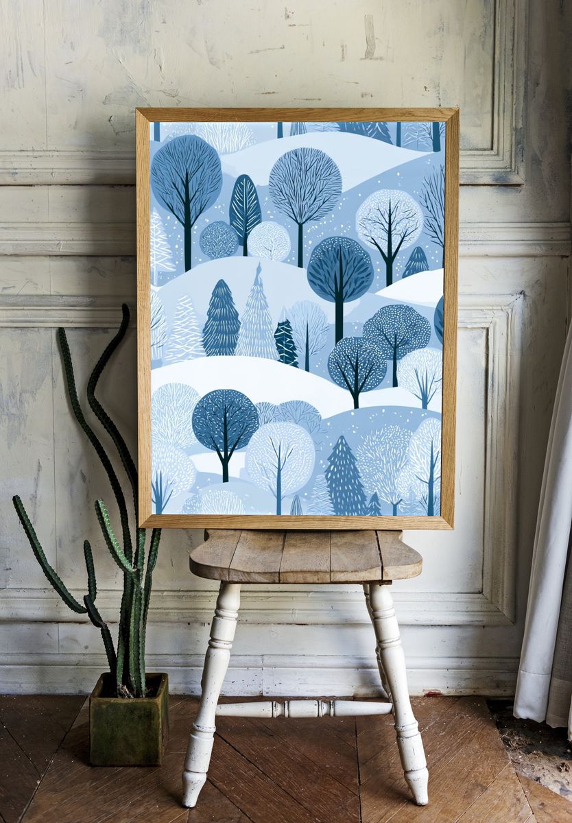 Winter Forest Landscape Poster. room preview