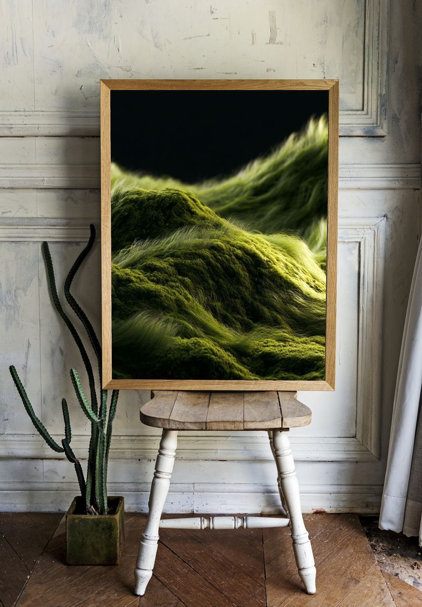 Mossy Hillscape Photography Poster. room preview