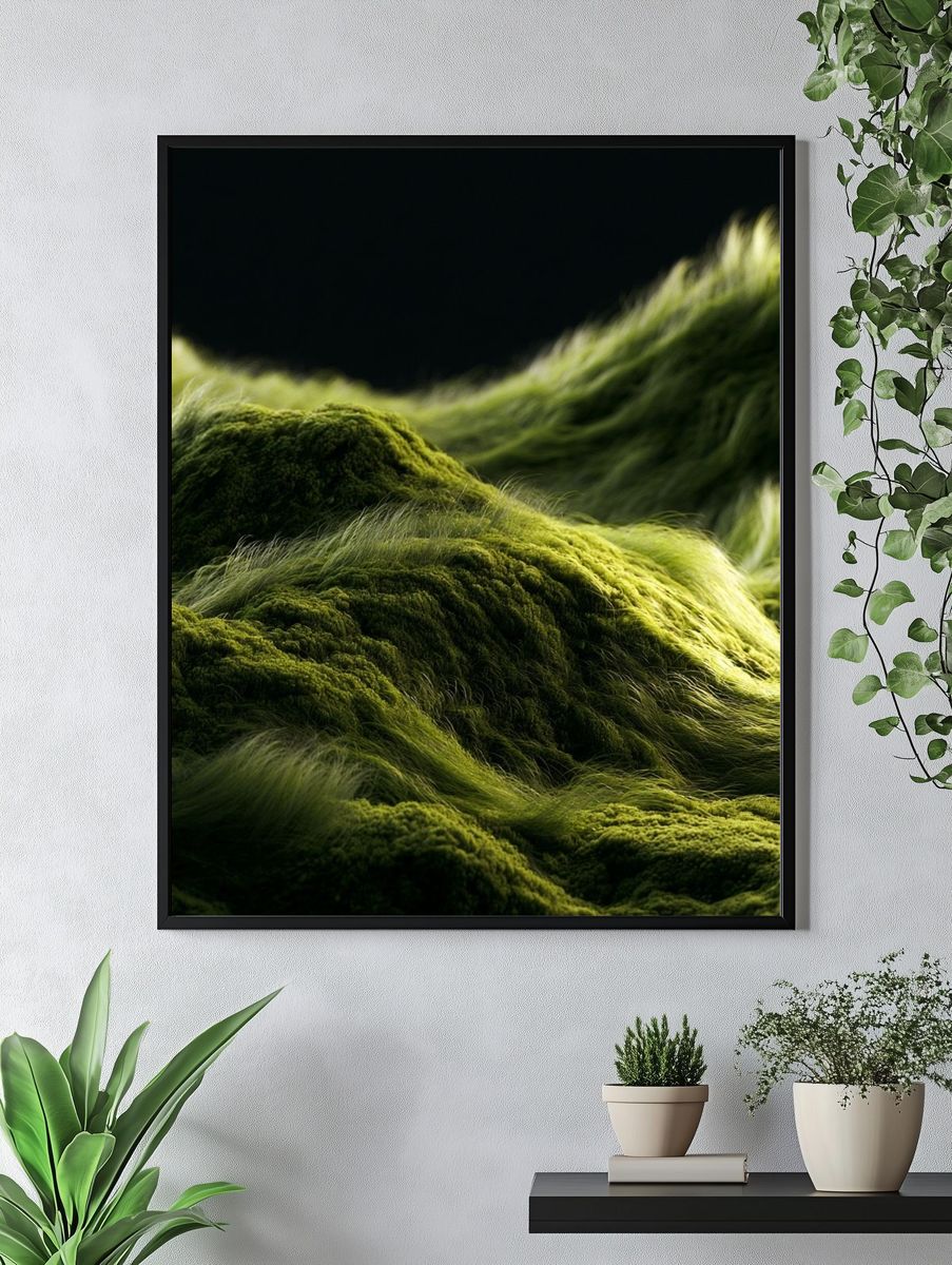 Mossy Hillscape Photography Poster. — room view 4