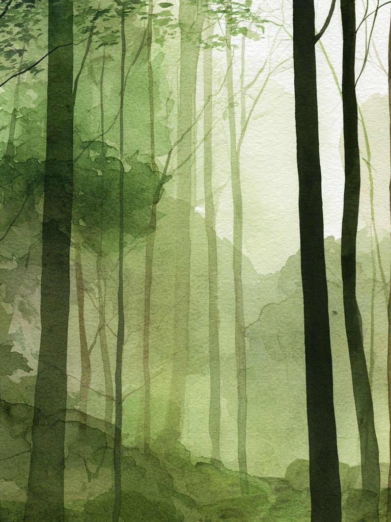 Misty Forest Watercolor Poster. poster detail