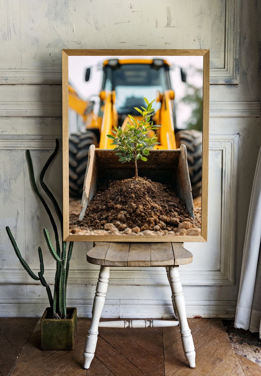 Tree in Construction — Nature Poster. — room view 1