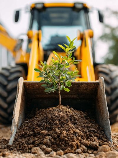 Tree in Construction — Nature Poster