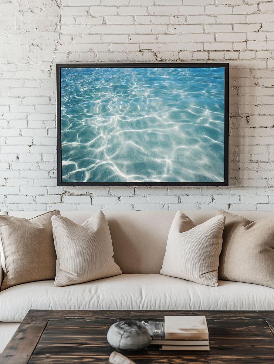 Tropical blue sea water textured. room preview