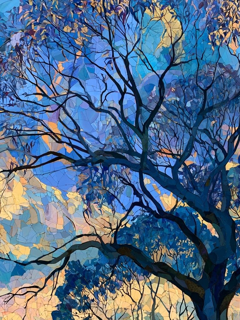 Twilight Tree Canopy Illustration Poster. poster detail