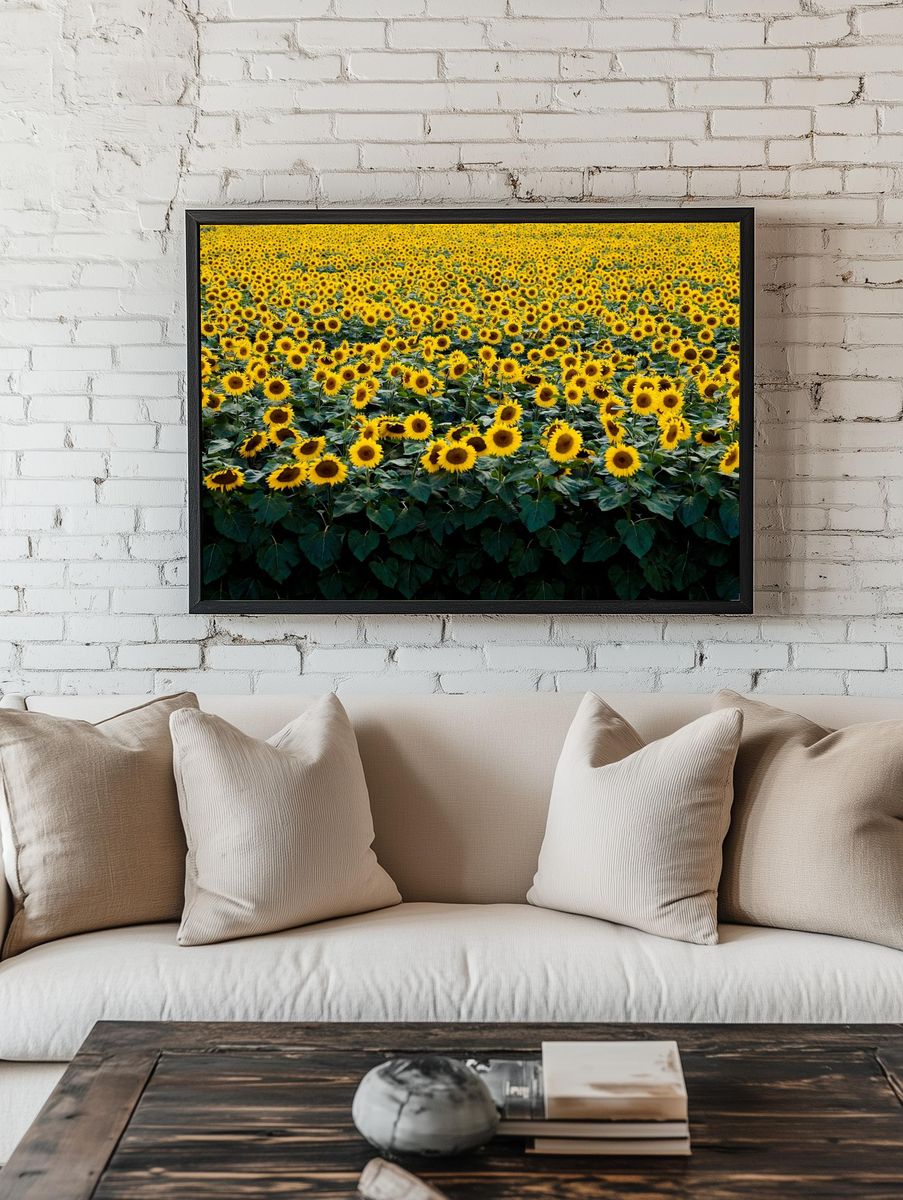 Sunflowers Wisconsin field. Original image. — room view 1