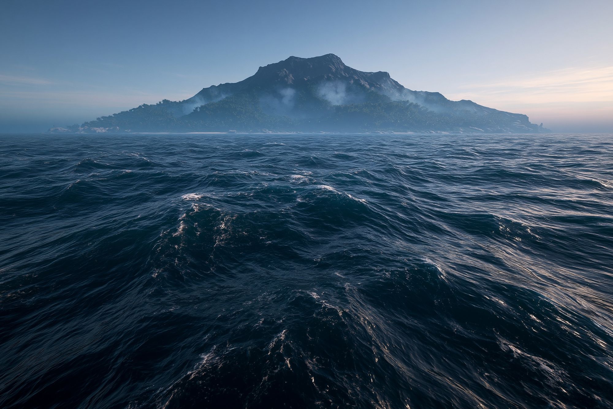 Misty Island Seascape Poster. poster — nature art