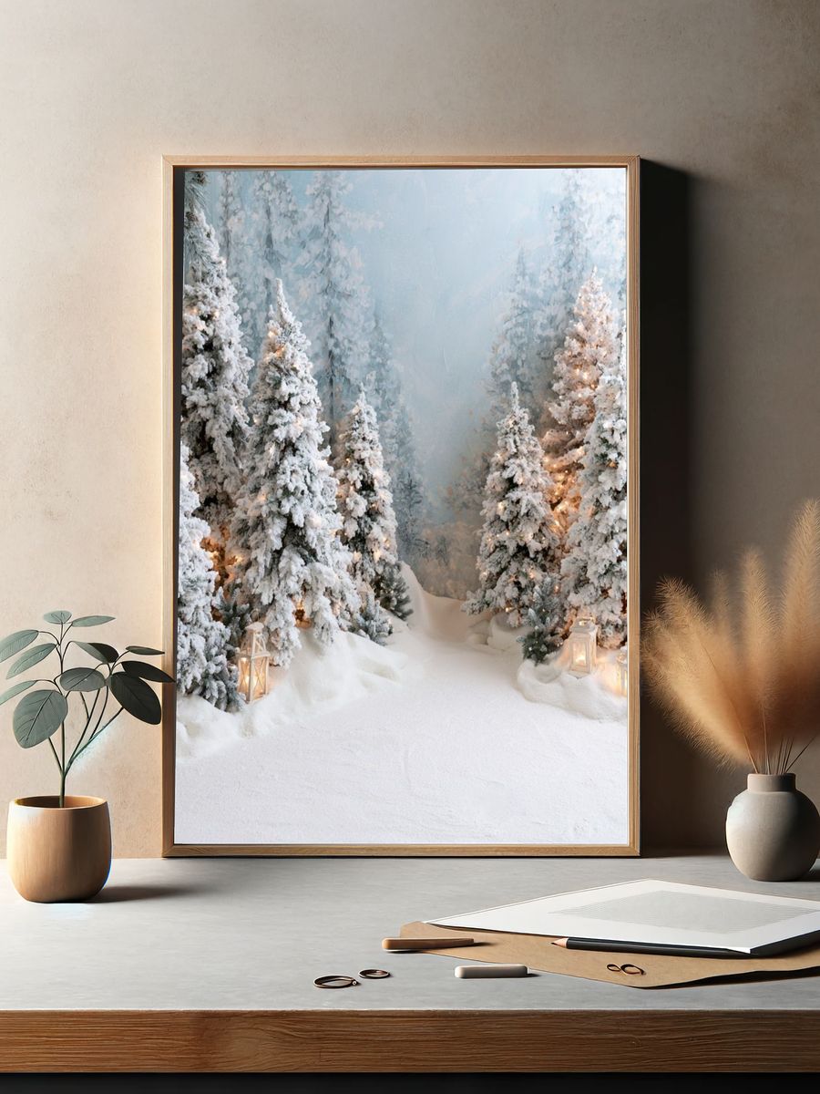 Snowy Winter Forest Poster. — room view 2