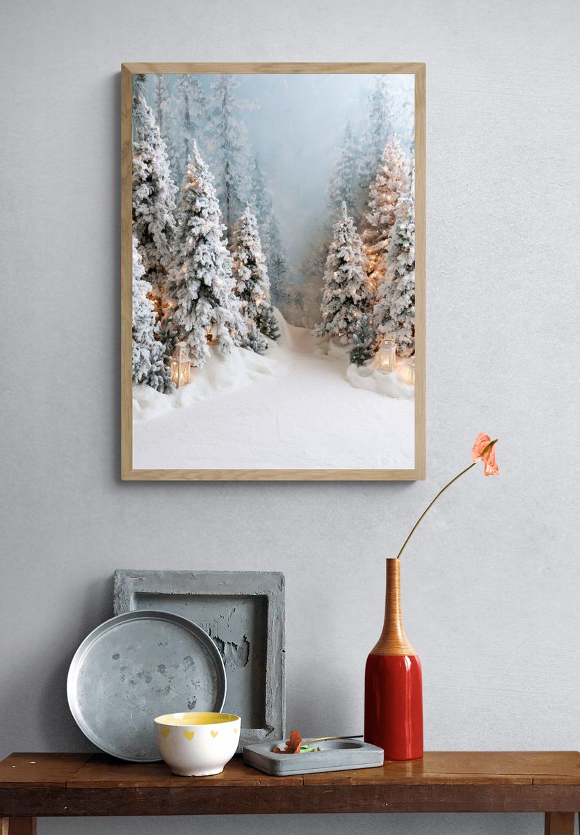 Snowy Winter Forest Poster. — room view 3