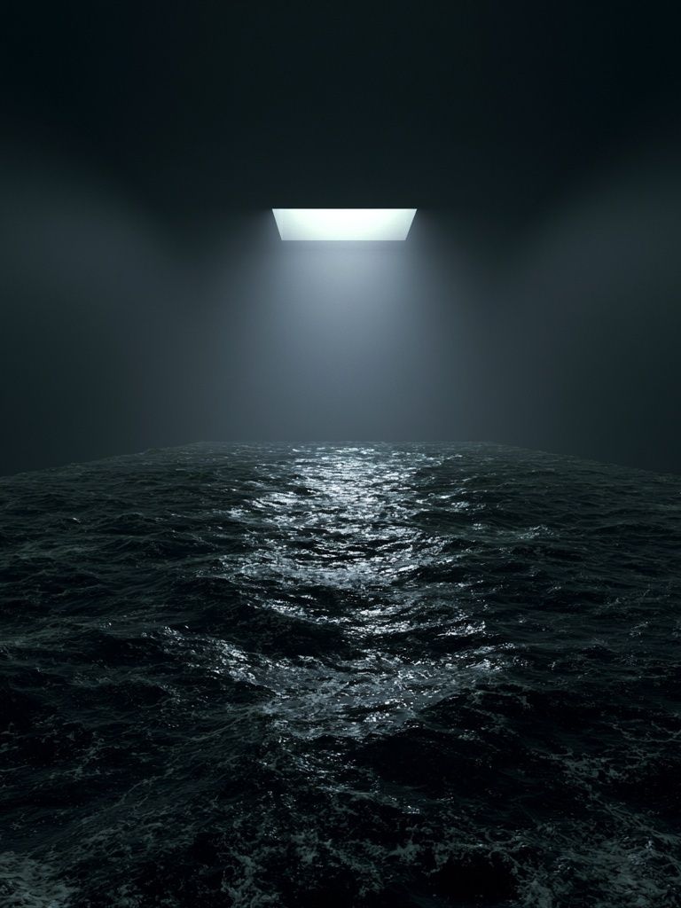 Moonlit Ocean Void Print. poster — nature art