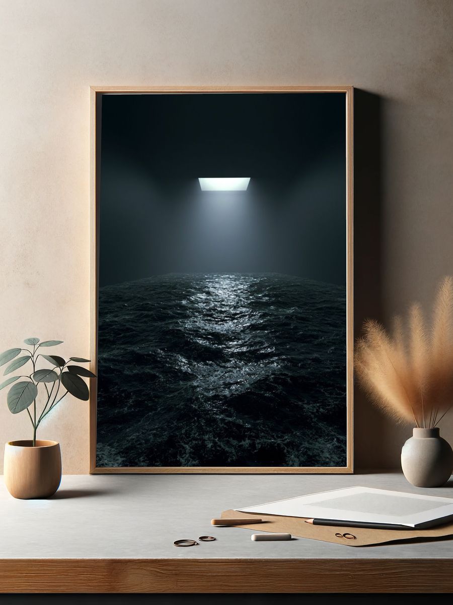 Moonlit Ocean Void Print. — room view 2