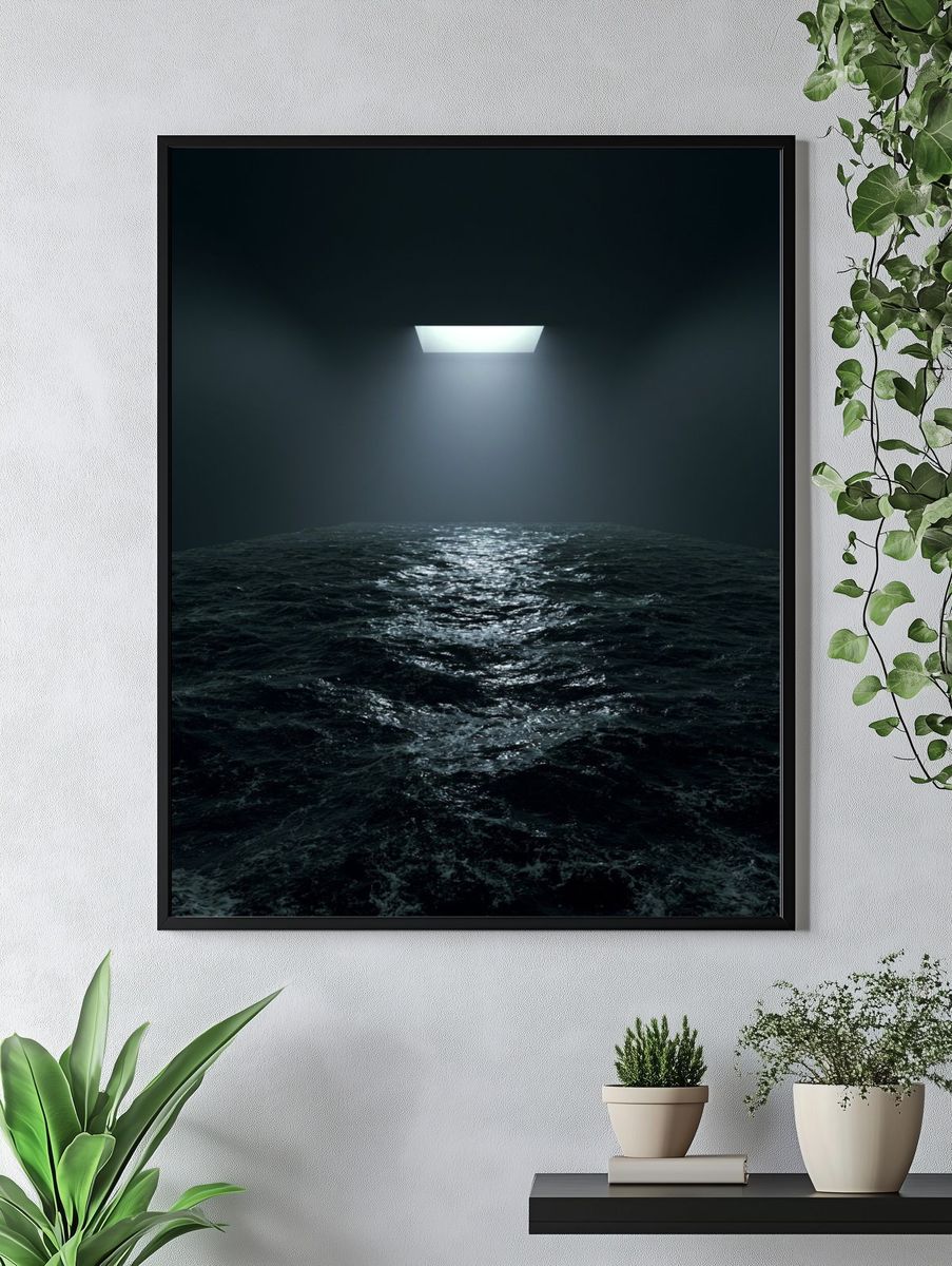 Moonlit Ocean Void Print. — room view 4