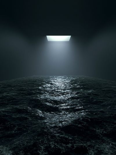 Moonlit Ocean Void Print. poster