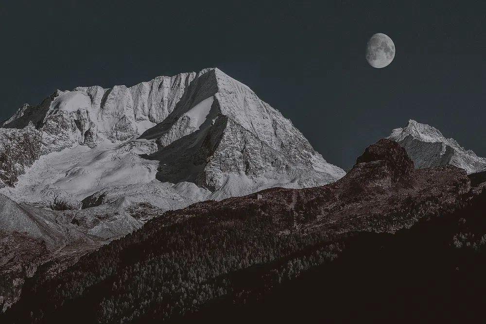 Snow covering top summit Italy. poster detail