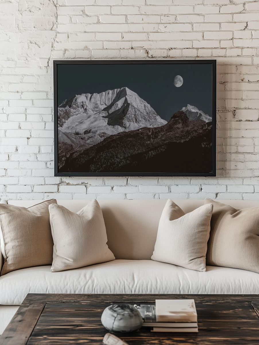 Snow covering top summit Italy. room preview