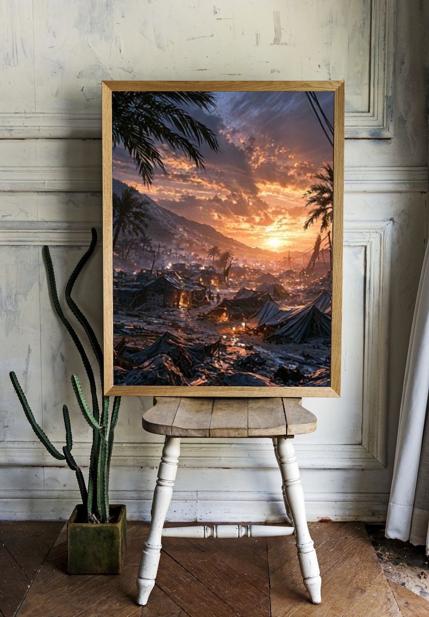 Tropical Sunset Camp Poster. — room view 1
