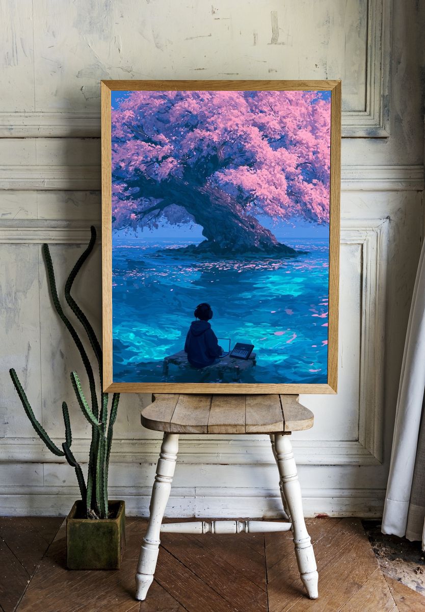 Cherry Blossom Dreamscape Print. — room view 1