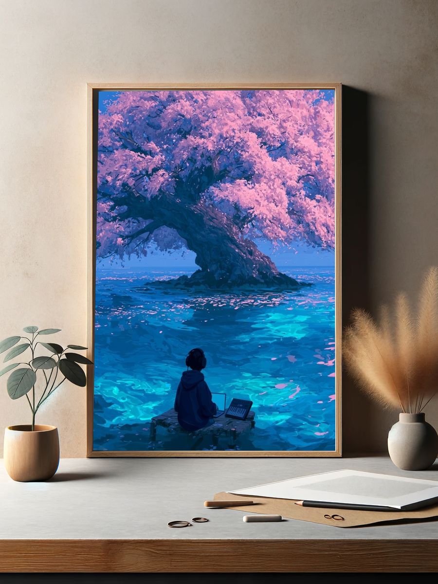 Cherry Blossom Dreamscape Print. — room view 2