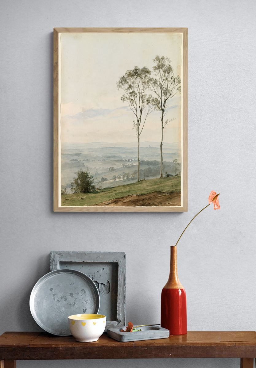 Misty Eucalyptus Landscape Print. — room view 3