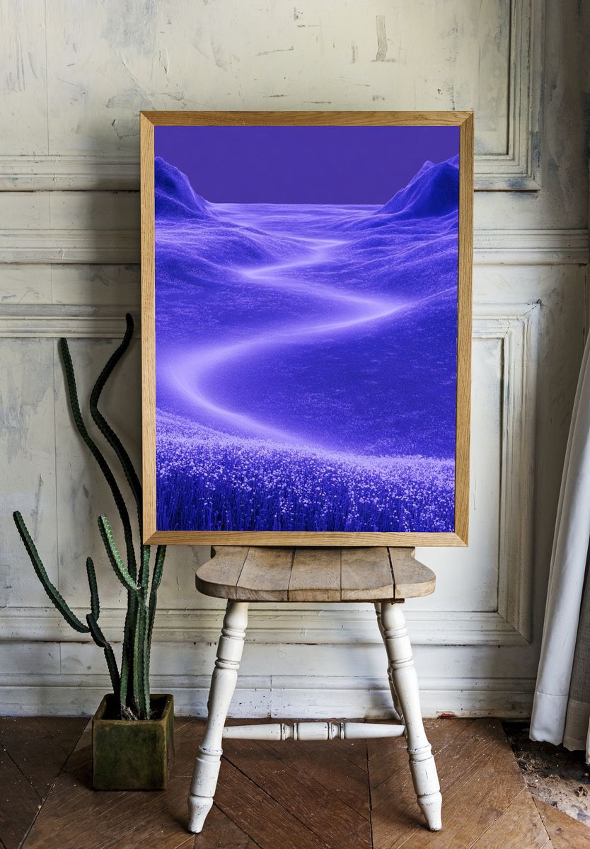 Purple Dreamscape Landscape Print. — room view 1