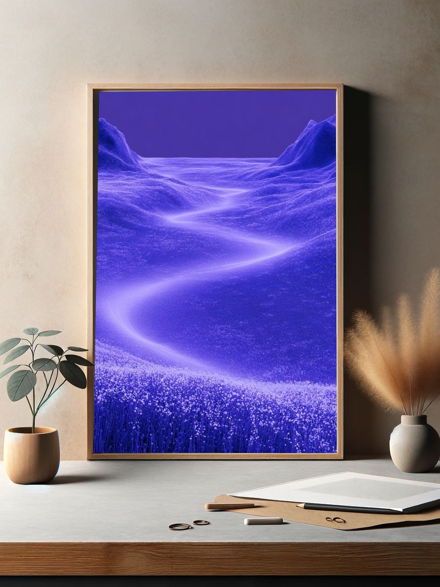 Purple Dreamscape Landscape Print. — room view 2