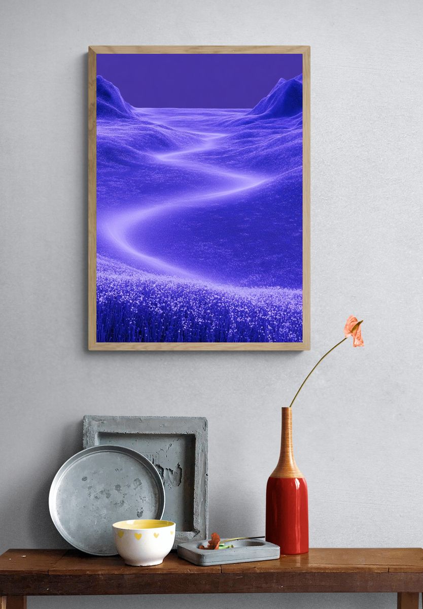 Purple Dreamscape Landscape Print. — room view 3
