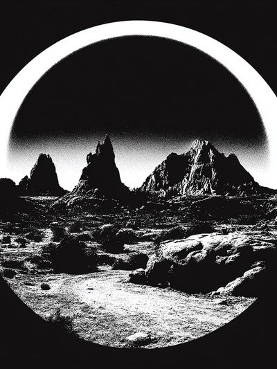 Lunar Mountain Landscape Print.